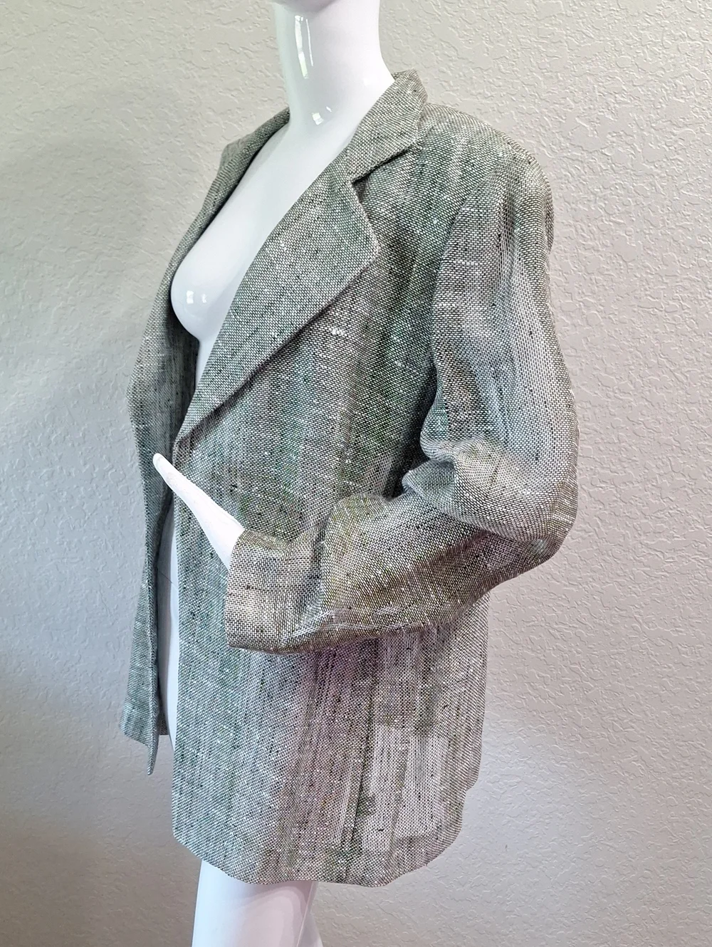 Linda Allard Ellen Tracy Oh My Like Wearing Nothing Open Front Blazer!